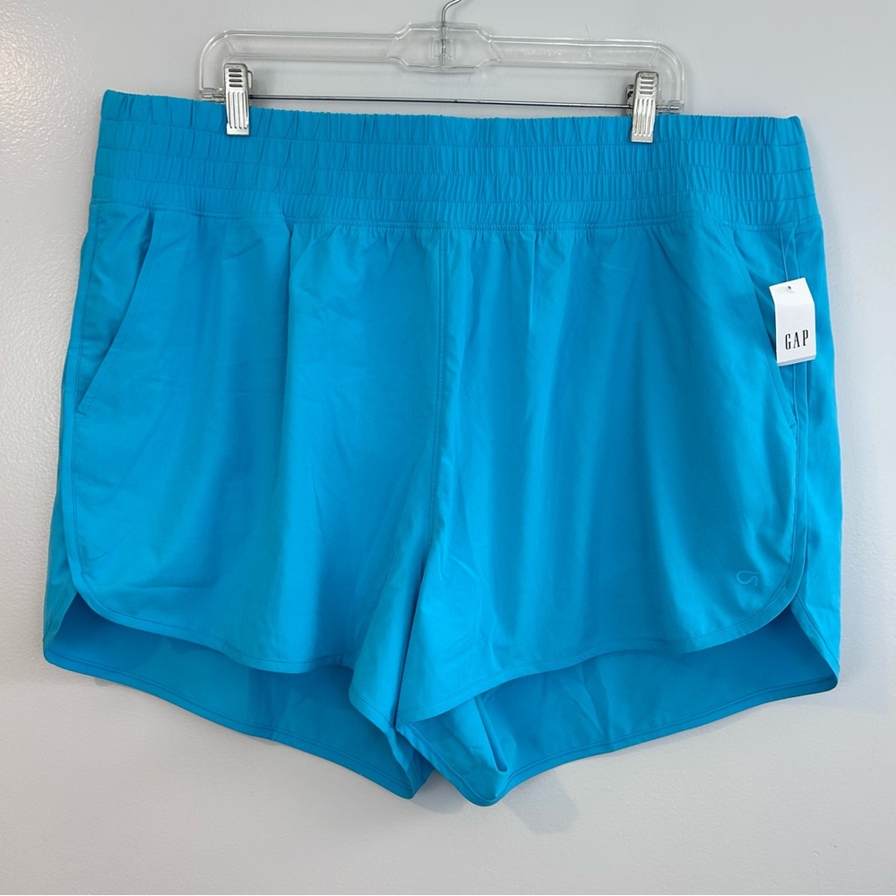 NWT Gapfit Teal Blue Elastic Waist Athletic Running Shorts Size XXL Tall